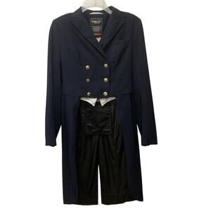 Tredstep Solo Dressage Tailcoat Shadbelly Navy Show Coat Weighted Tails Size 0